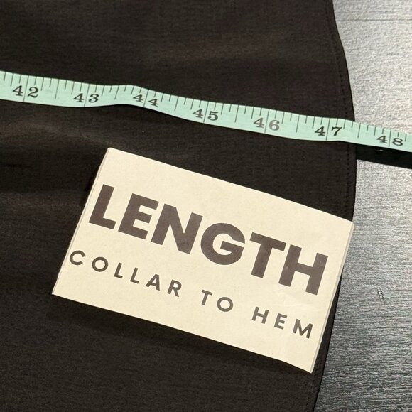 Club Monaco Womens Sz 2 Slip Dress Black V-Neck Midi Babydoll Elegant Classic - Picture 8 of 8